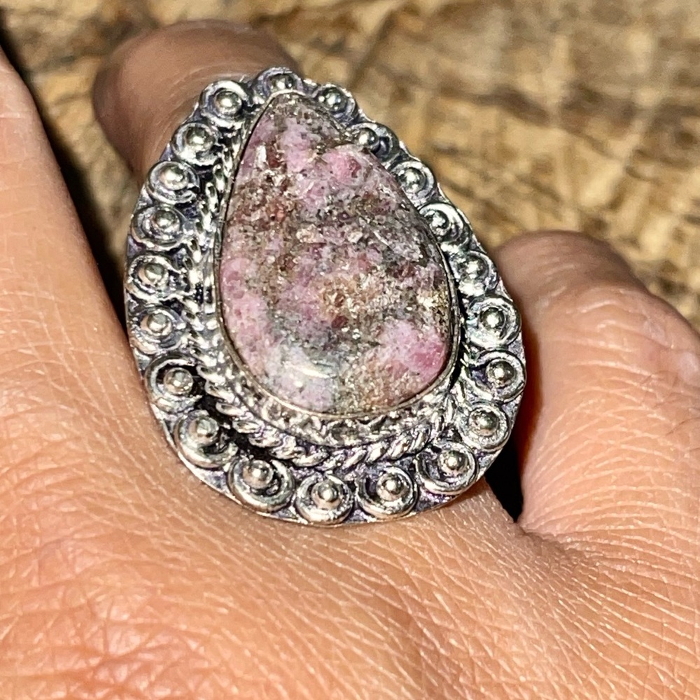 Rhodonite Ring Size 7 1/2